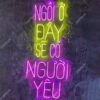 Đèn Trang Trí Led Neon Ngồi Ở Đây Sẽ Có Người Yêu – Đèn Led Neon Cho Tiệm Cafe